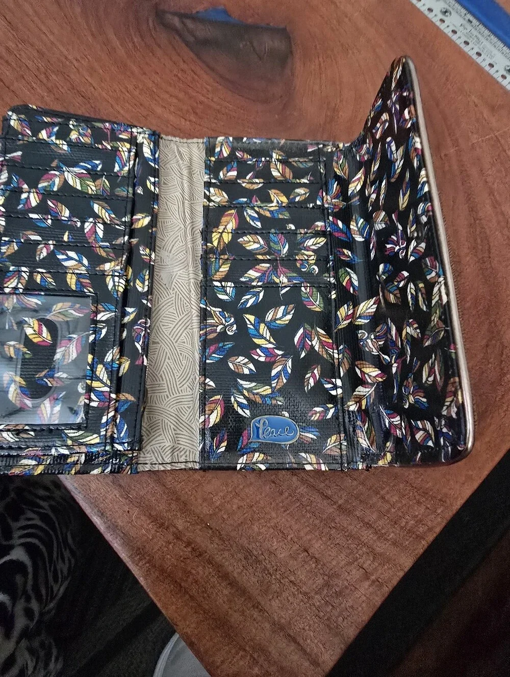 Sakroots Black Floral Multicolor Fold-Over Wallet
